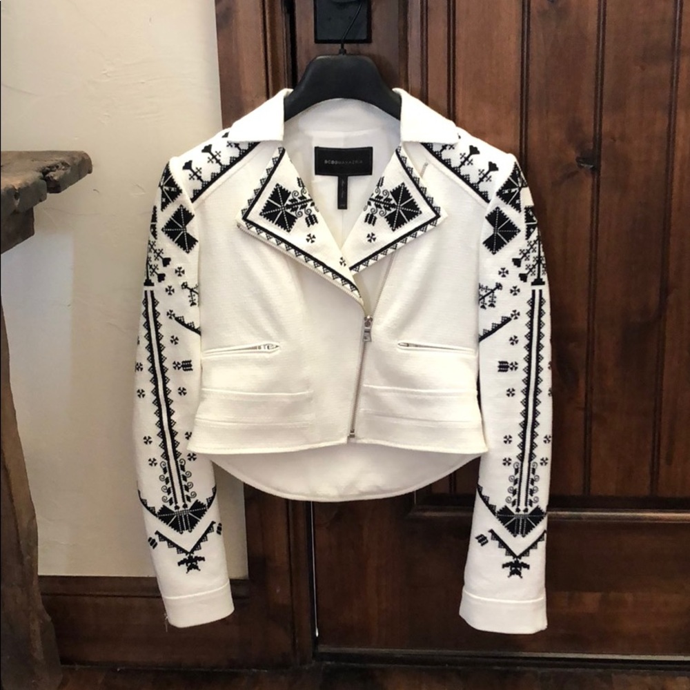 Bcbg maxazria black and white blazer